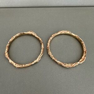 Elie Tahari Gold Tone Textured Bracelets